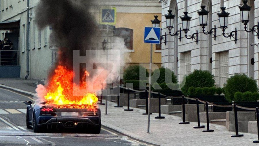 белая ламборгини сгорела москва